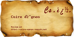 Csire Ágnes névjegykártya